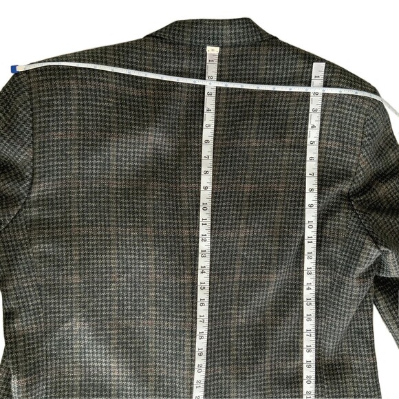 100% Wool Burberrys Jacket Plaid Long Sleeve 2 Button Blazer Sports Coat 46 - Picture 5 of 15